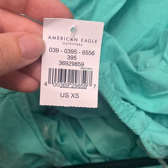 American‎ Eagle high neck poplin halter dress tiered midi dress mint green XS - Picture 5 of 5